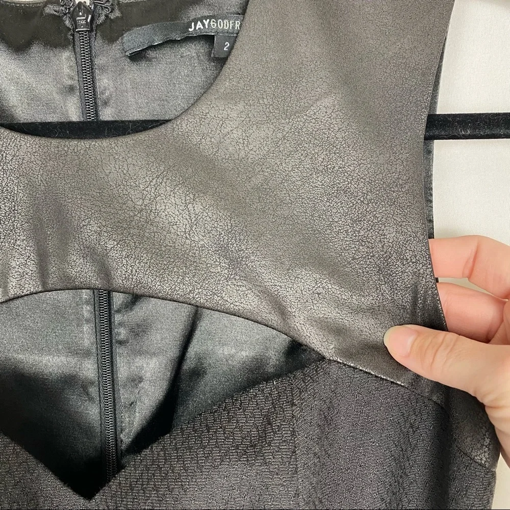 Jay Godfrey Black Chest Cutout Dress - Picture 6 of 10